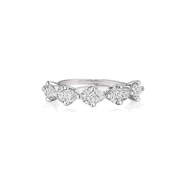 East-West Pear Diamond Five Stone Ring, 1.5 Carats