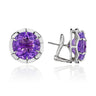 Amethyst Burst Earstuds in 18k white gold
