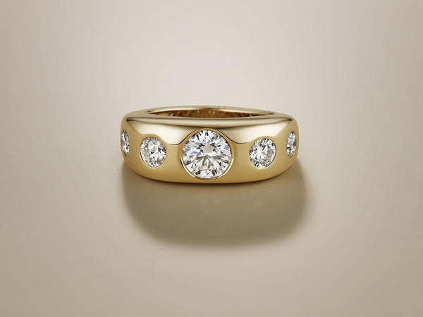 1.9 Carat Five Diamond Bombé Ring