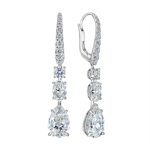 2 Carat Each Pear-Shaped Diamond Drop Earrings by Marina Fragoso