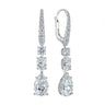 2 Carat Each Pear-Shaped Diamond Drop Earrings