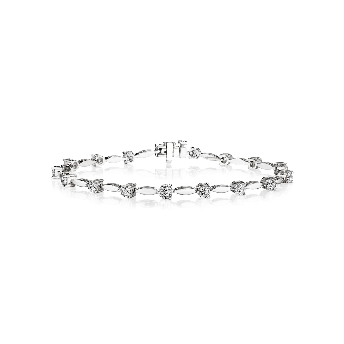 Lineage diamond tennis bracelet in 18k white gold