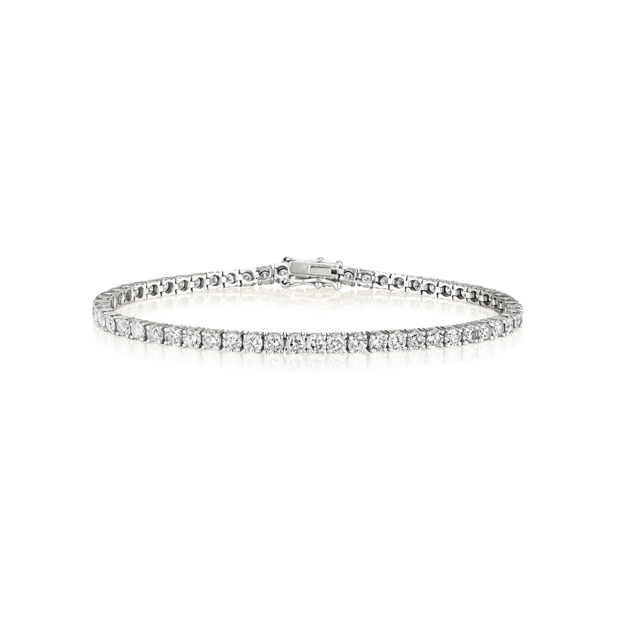 5 carat round diamond tennis bracelet in 18k white gold