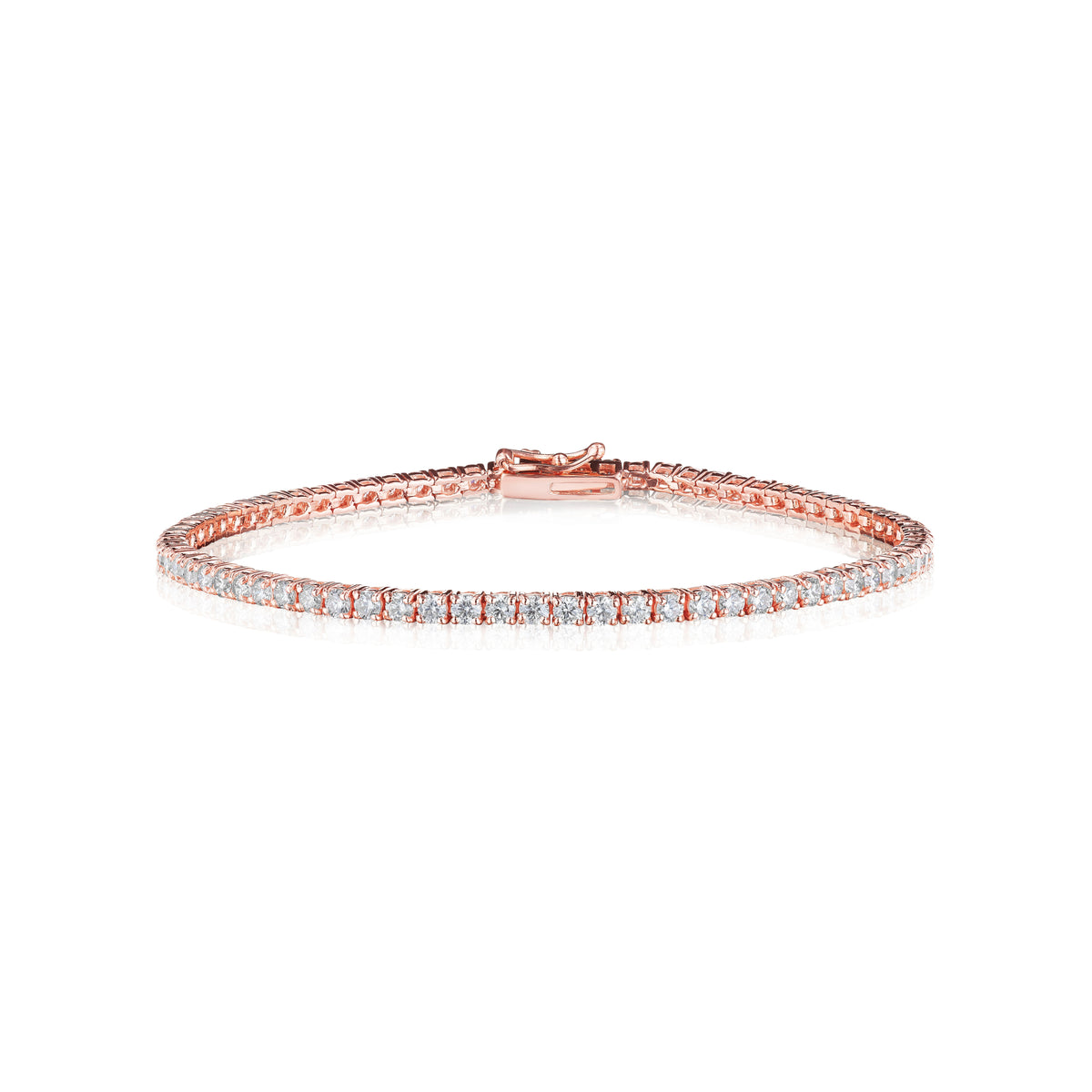 2.87 carat diamond tennis bracelet in 18k rose gold