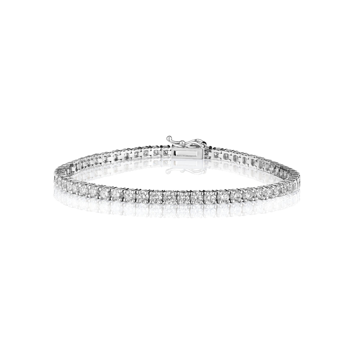 Round Diamond Tennis Bracelet, 4 Carats