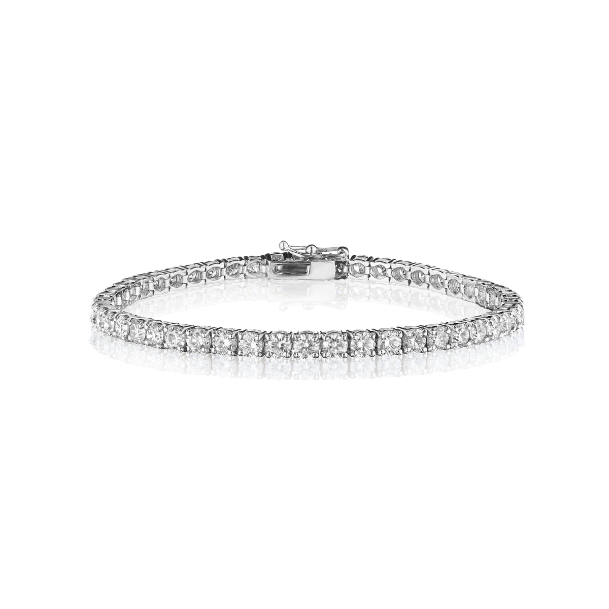 6 carat round diamond tennis bracelet in 18k white gold