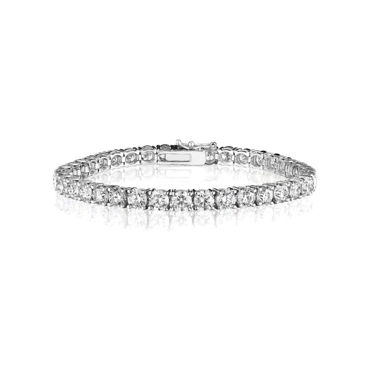 15 carat round diamond tennis bracelet in 18k white gold