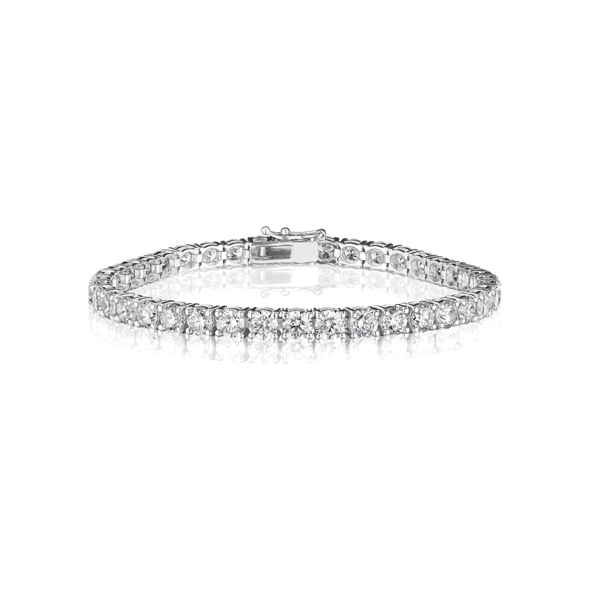 12 carat round diamond tennis bracelet in 18k white gold