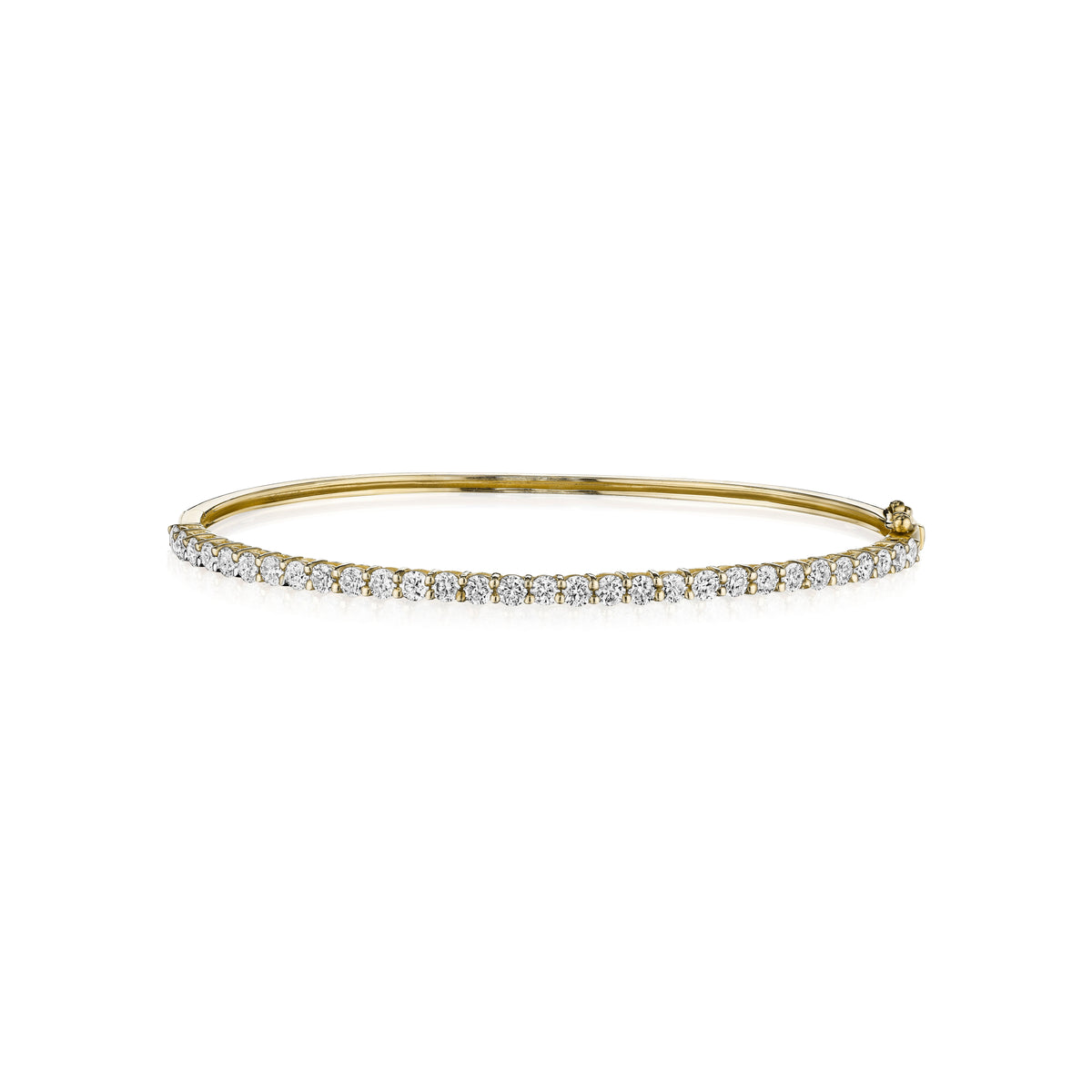 Clarity 2 carat diamond bangle in 18k yellow gold