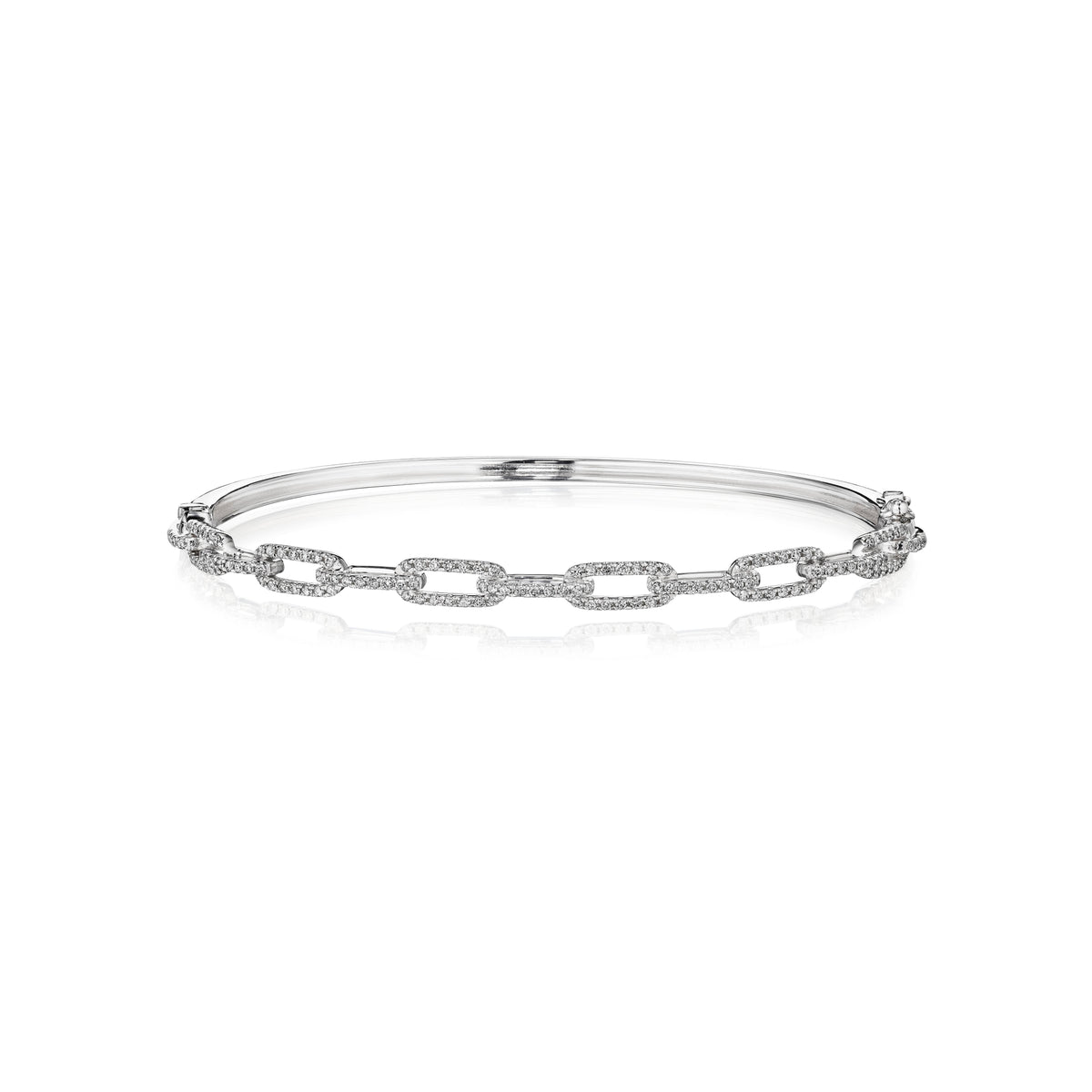 Union diamond bangle in 18k white gold