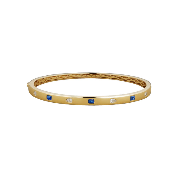 Sapphire & Diamond Station Bangle by Marina Fragoso