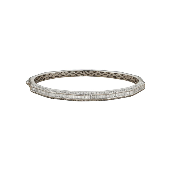 Baguette and Pavé Diamond Bangle