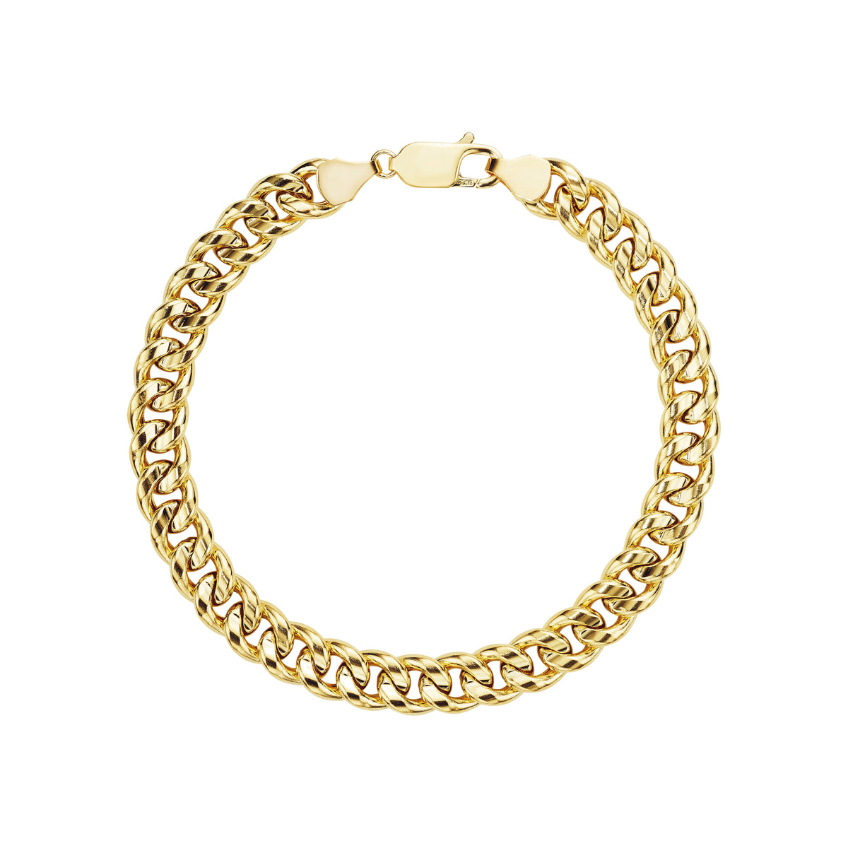 Cuban link chain bracelet in 18k gold
