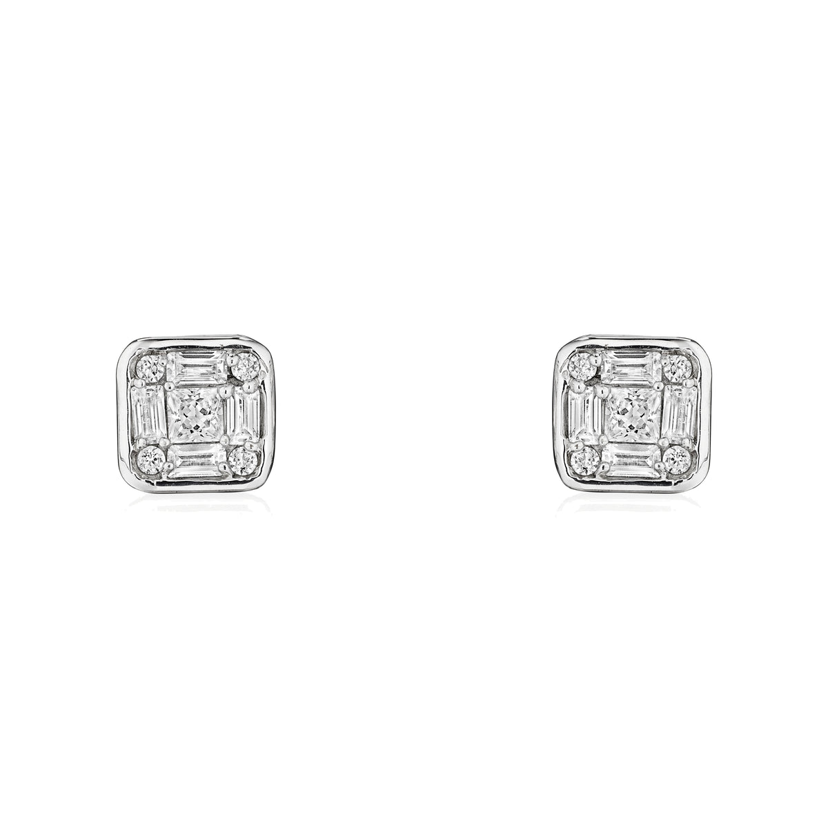 Order and Progress diamond earrings in 18k gold