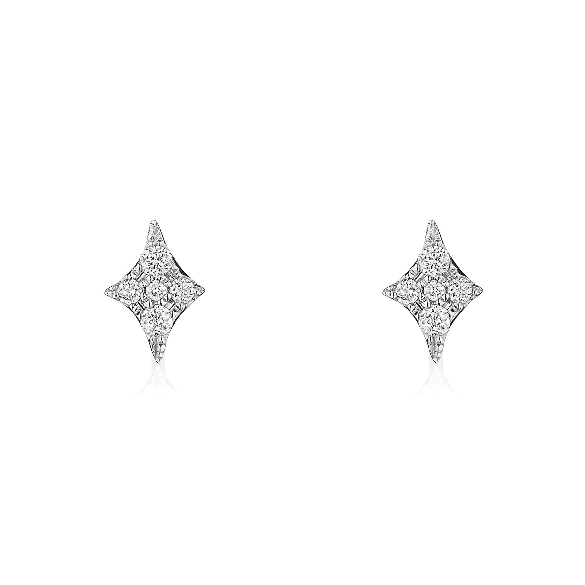 Stella diamond earrings in 18k white gold
