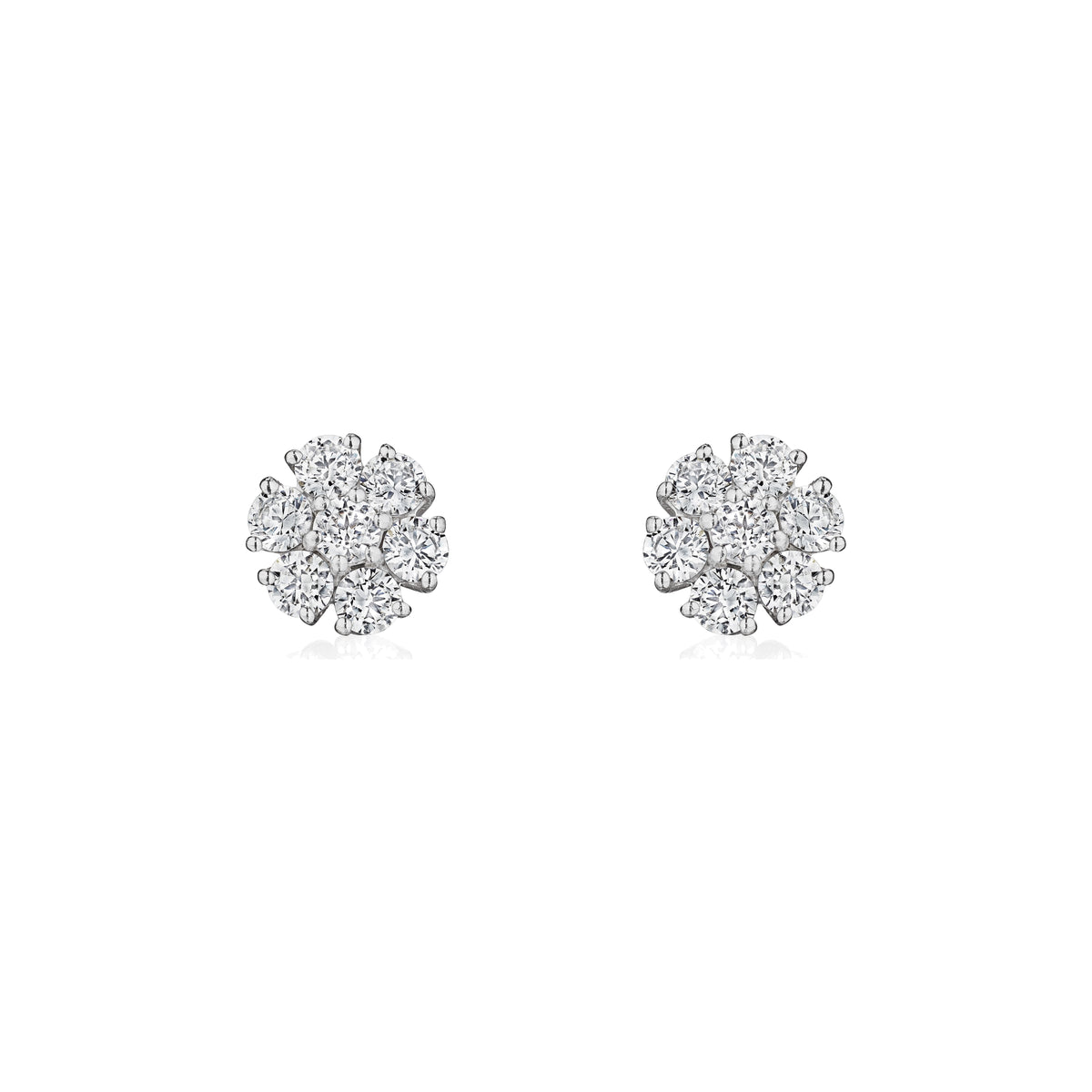 Bloom diamond earrings in 18k white gold