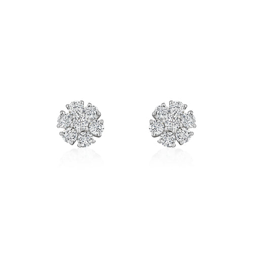 Bloom diamond earrings in 18k white gold