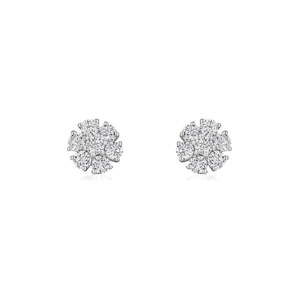 Bloom diamond earrings in white gold