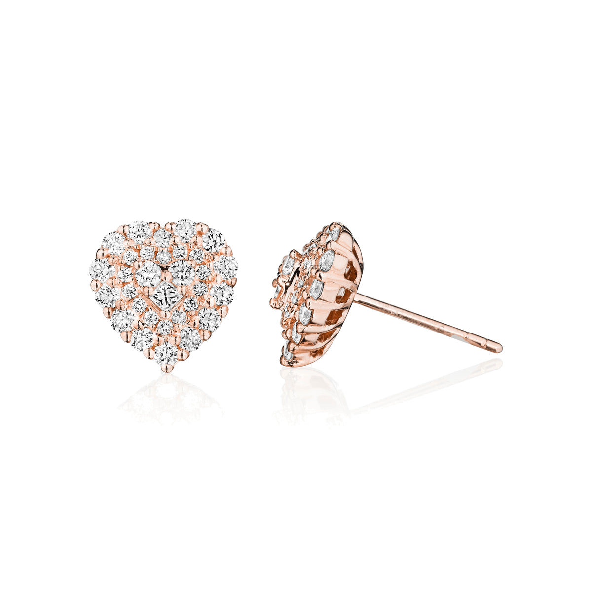 By Any Other Name diamond earrings in 18k rose gold, side view