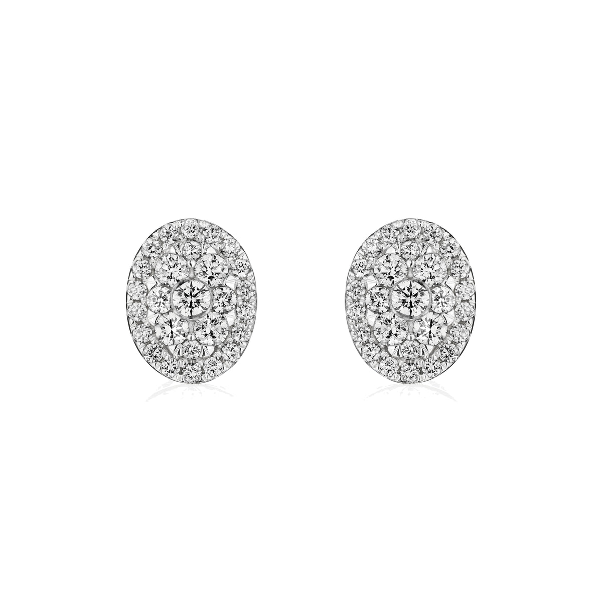 Mirror, Mirror diamond earrings in 18k white gold