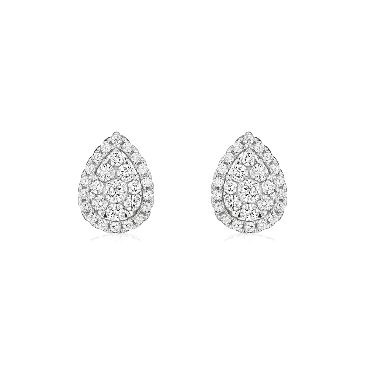 Raindrop diamond earrings in 18k white gold