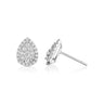 Raindrop diamond earrings, side view