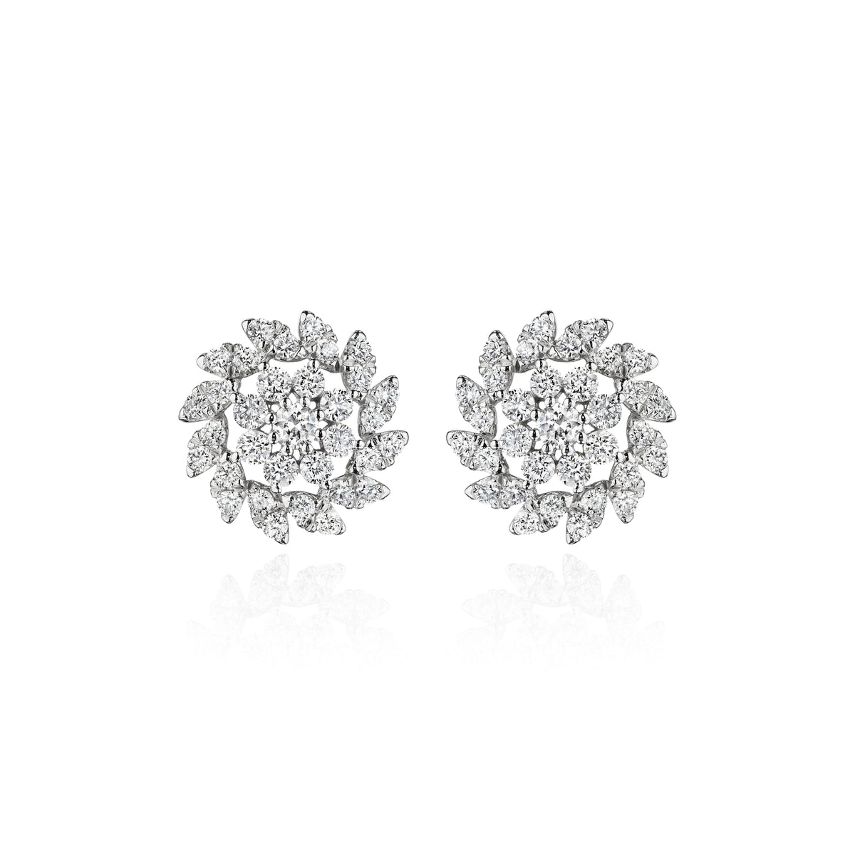 Laurel diamond earrings in 18k white gold