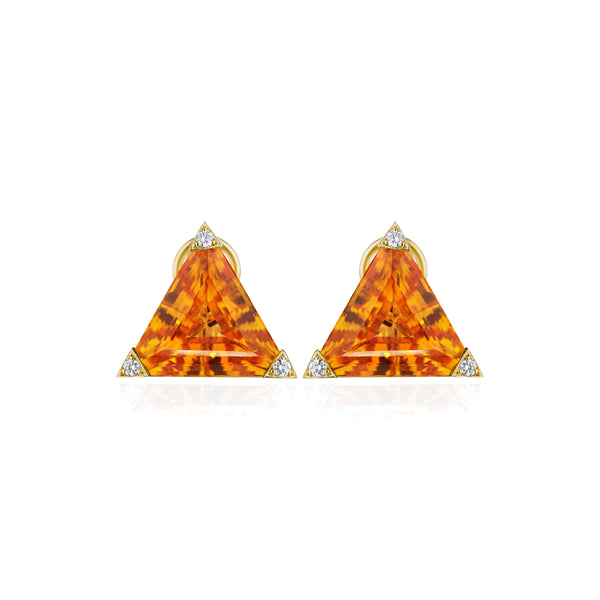 Ternion Citrine & Diamond Earrings