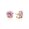 Rose Quartz Burst Earstuds, side view