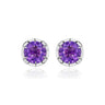 Rose Quartz Burst Earstuds in 18k white gold