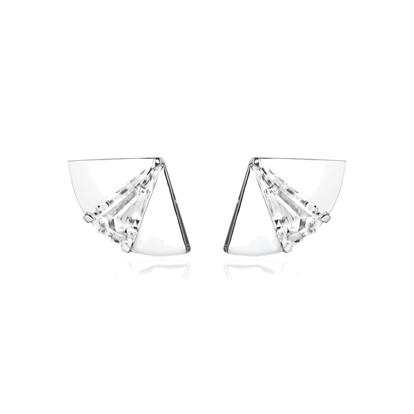 Crystal Quartz Fan Earrings