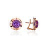 Amethyst Burst Earstuds, side view