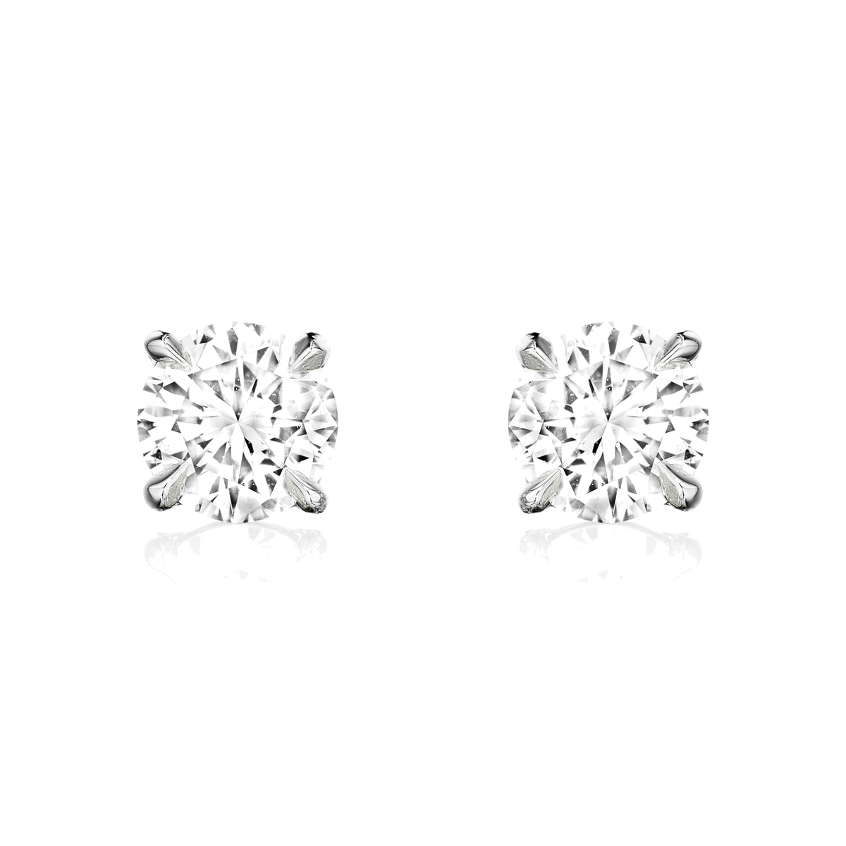 Point of Light diamond stud earrings, 1.4 carats total