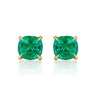 4.91 Carat Colombian Emerald Studs, side view