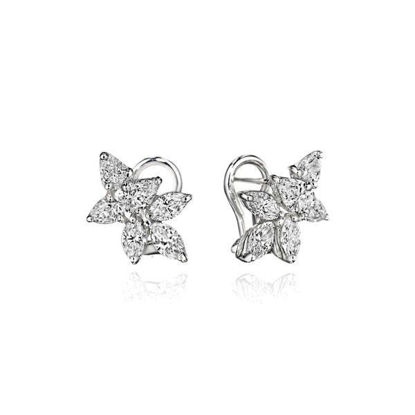 Marquise Cluster Diamond Studs