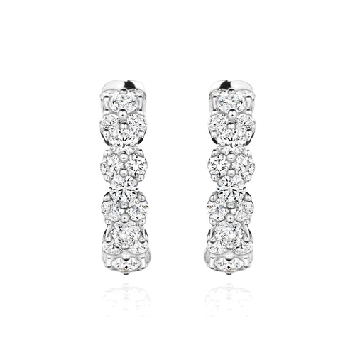 Athena diamond hoop earrings in 18k white gold
