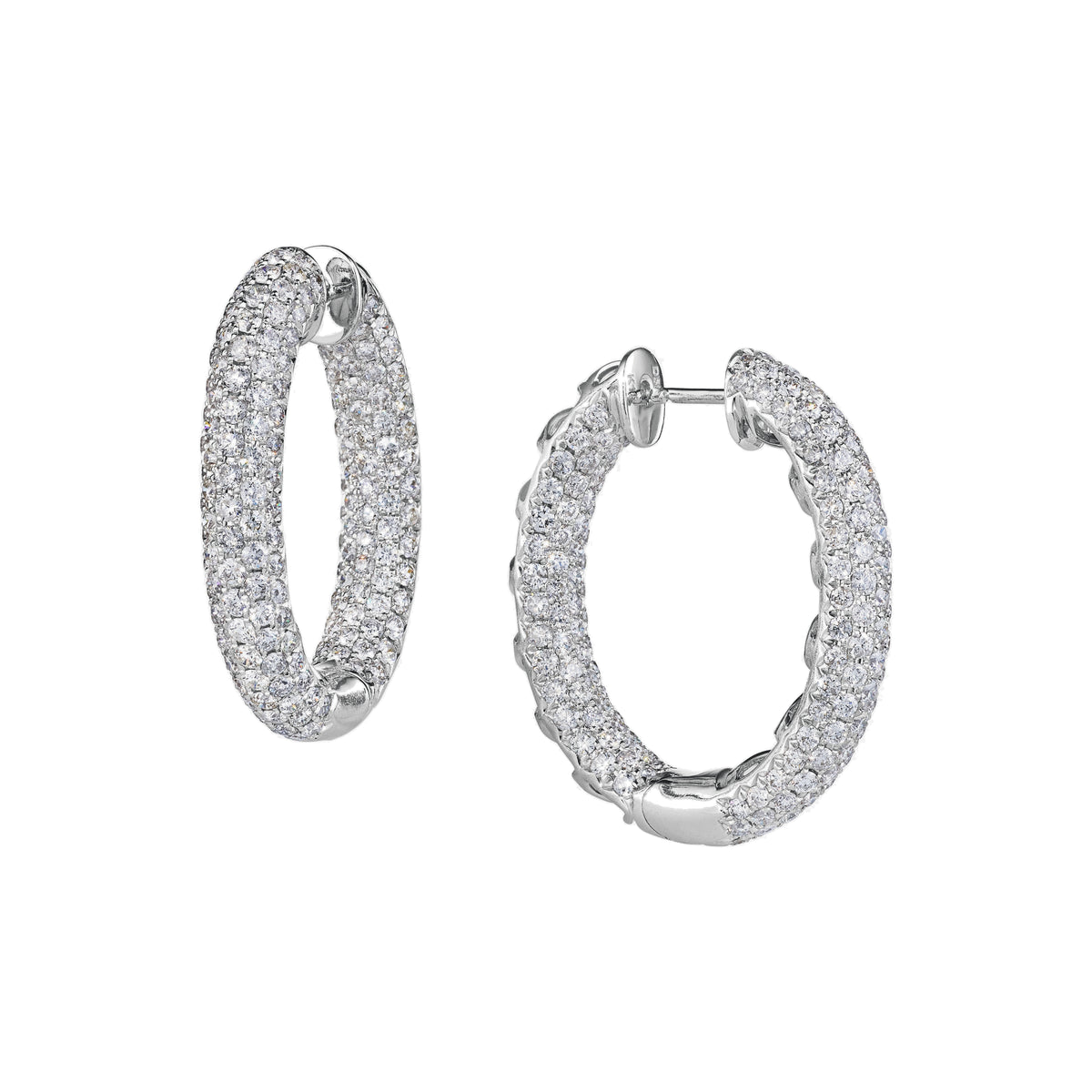 Pavé Bombé Diamond Hoop Earrings