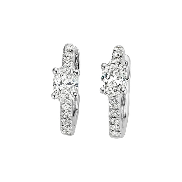 Oval Diamond Pavé Huggies