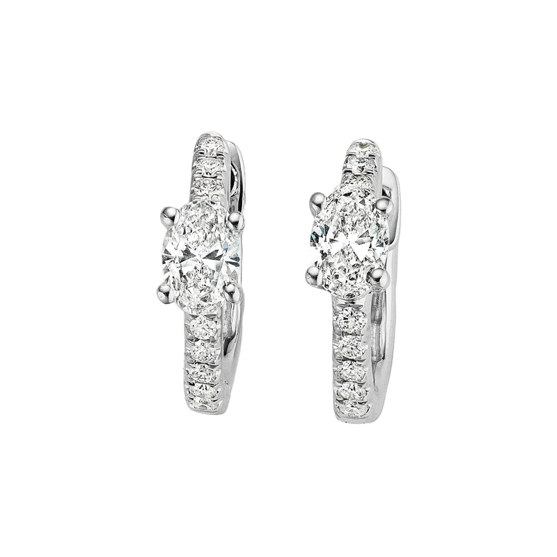 Oval Diamond Pavé Huggies
