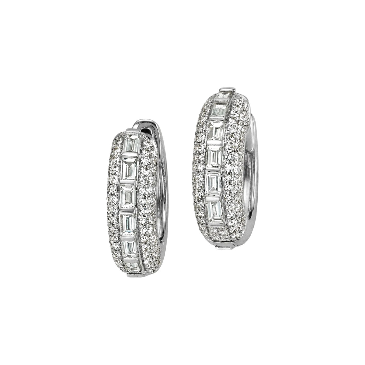City Lights diamond huggies in 14k white gold
