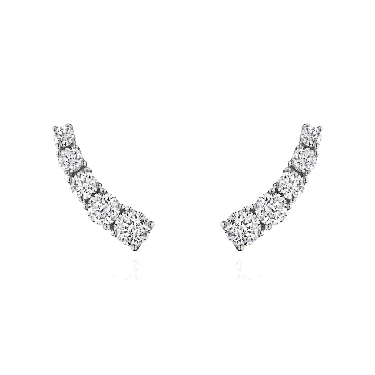 Sphinx diamond climber earrings in 18k white gold