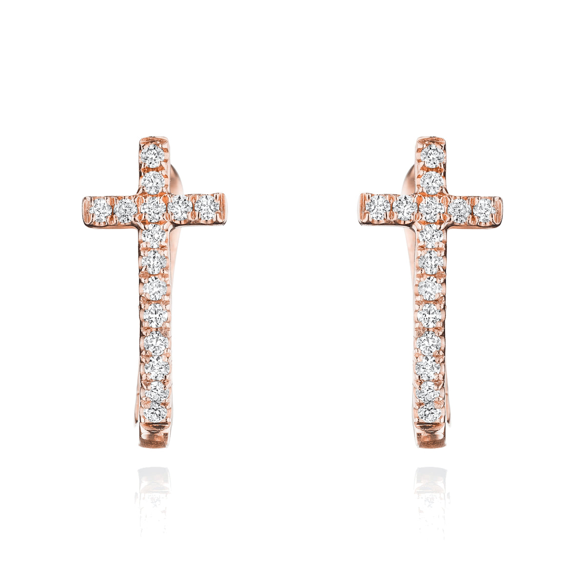 Lighthouse diamond drop earrings in 18k rose gold