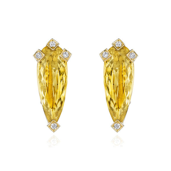 Heliodor & Diamond Earrings
