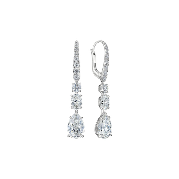 Pear-Shaped Diamond Drop Earrings