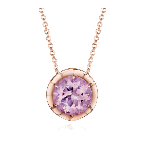 Rose Quartz Burst Pendant Necklace