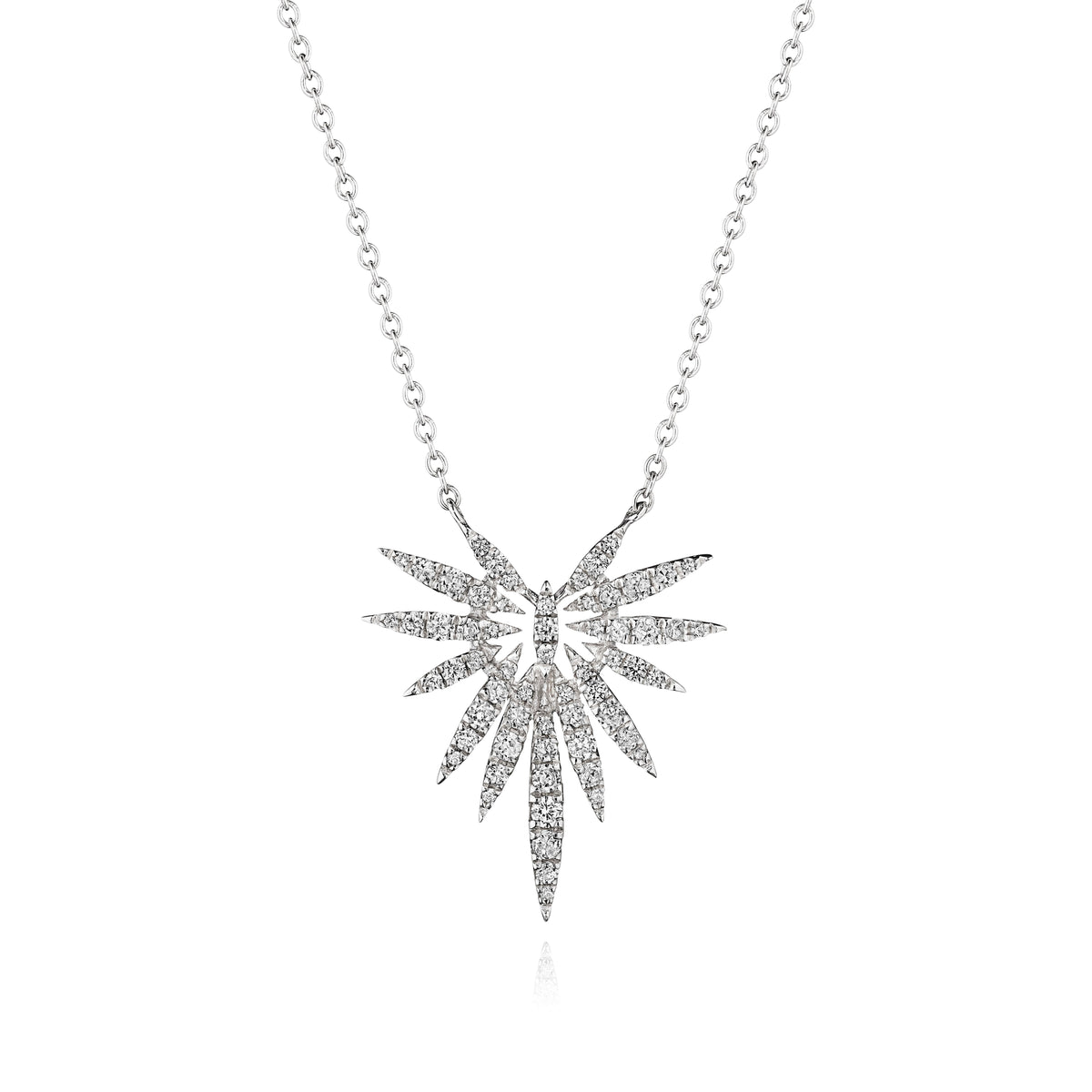 Phoenix diamond pendant necklace in 18k white gold