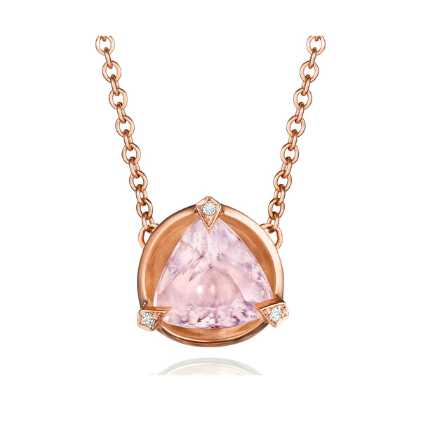 Morganite and Diamond Satellite Necklace