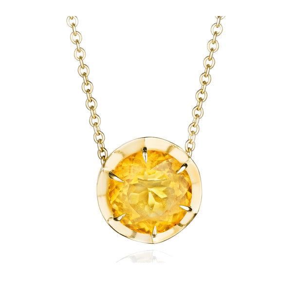 Citrine Burst Pendant Necklace