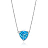 Swiss Blue Topaz and Diamond Shield Necklace
