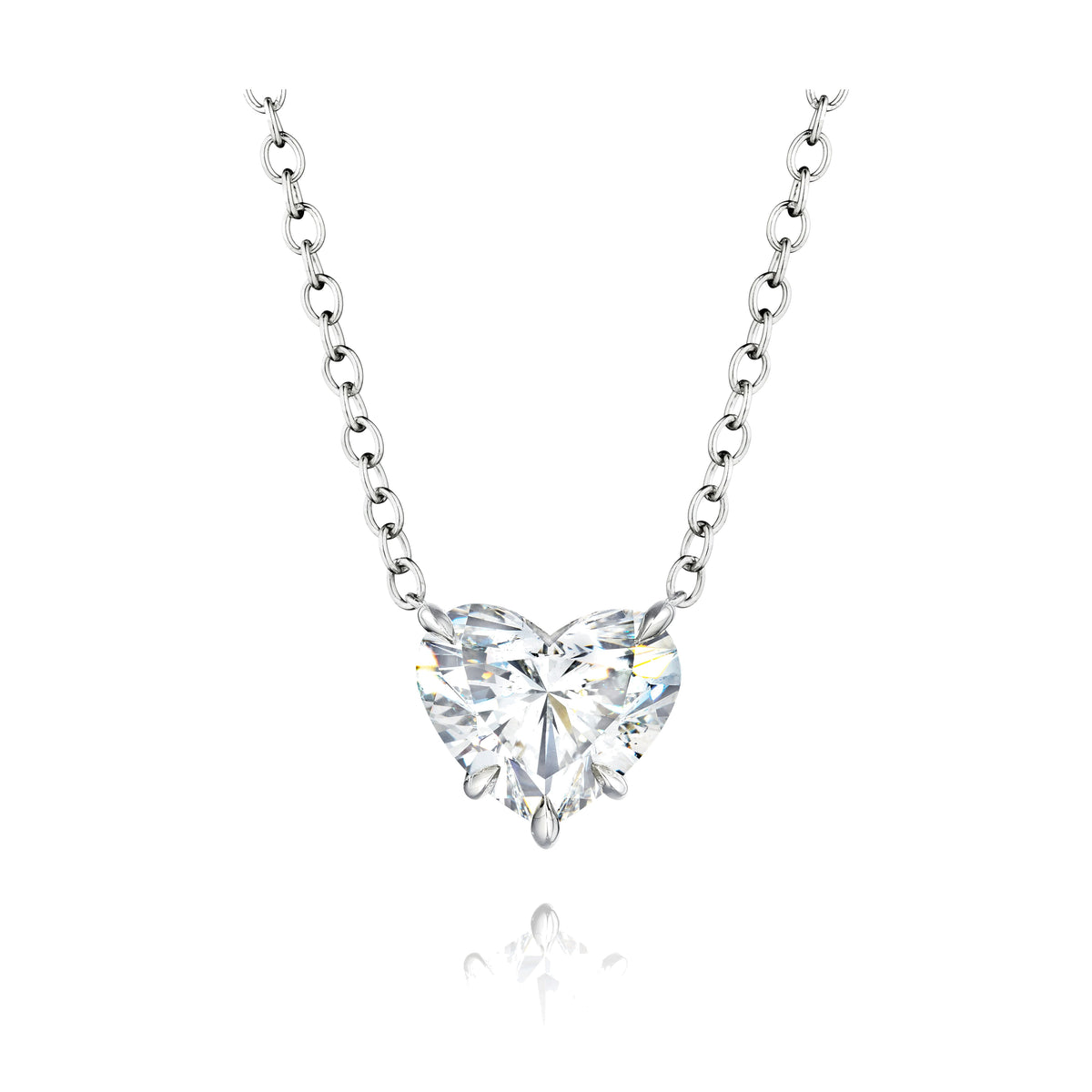 1.6 carat heart shape diamond pendant necklace in platinum